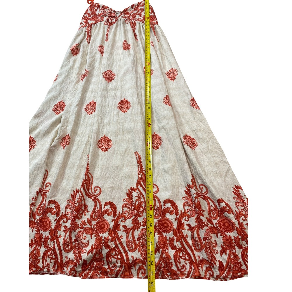 Anewsta Paisley Maxi Dress XL Boho Smocked Back Sleeveless Beachy Flowy Vacay - Picture 8 of 12